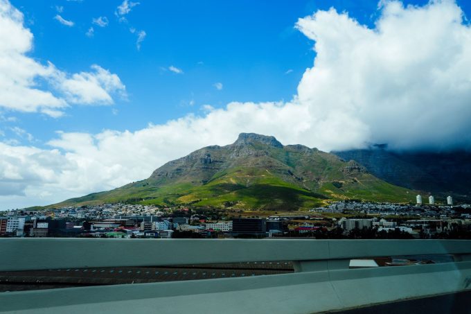 Table Mountain rising above Cape Town, South Africa