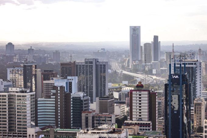 Skyline view of Nairobi, Kenya, on a clear day